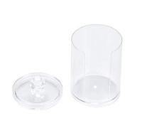 Distributeur de disquettes en coton, boîte à disques en coton, 11 x 7 x 7 cm, boîte à cosmétiques ronde, en acrylique, transparente, pour maquillage, coton-tige
