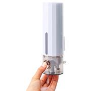 Distributeur de Douche Mural sans perçage, 450ml pour shampoing, Savon et après-shampoing - Idéal pour Les hôtels commerciaux, Les Maisons, Les écoles et Les centres commerciaux (Blanc)