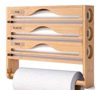 Distributeur de film adhésif 5 en 1 et coupe-papier d'aluminium de 40 cm pour rouleau de cuisine - Solution efficace de stockage des aliments