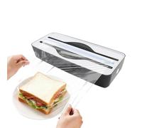 Distributeur de film alimentaire 2 en 1, avec fixation magnétique et double compartiment, coupe-sécurité pour film alimentaire et film d'aluminium, organisateur de cuisine pratique, en plastique ABS