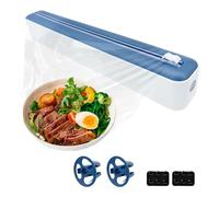 Distributeur de film alimentaire avec découpeur - Distributeur magnétique de film alimentaire - Pour cuisine - Dérouleur pour film alimentaire et film d'aluminium - Bleu