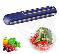 Distributeur de film alimentaire magnétique - Avec cutter coulissant - Pour cuisine - Dévidoir pour film alimentaire et feuille d'aluminium - Bleu marine