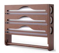 Distributeur de film de cuisine, porte film et aluminium, support mural ou tiroir pour film transparent, aluminium et papier four, organisateur de cuisine compact