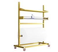 Distributeur de film étirable avec cutter intégré, support de rangement mobile et réglable pour papier d'emballage à bulles, mousse