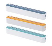 Distributeur de film plastique avec coupe-lame - Coupe-film alimentaire | Support de papier d'aluminium | Boîte de distribution de cuisine coupe rapide | Outil de conservation des collations en papier