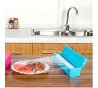 Distributeur de film plastique pour la maison et la cuisine, coupe-film de conservation, lame en acier inoxydable bleue