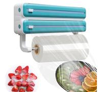 Distributeur de film rechargeable - Support mural pour feuille d'aluminium avec cutter, boîte de rangement pour cuisine | Organisateur de film transparent pour l'organisation