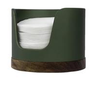 Distributeur de filtre à café, porte-filtre à café portable, filtre rond en papier, récipient en bois portable résistant à la poussière avec couvercle pour machine à