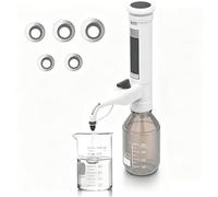 Distributeur de flacons de laboratoire, pipettes liquides réglables de 0,5 à 60 ml, conception à double valve avec 5 adaptateurs filetés for une recherche scientifique précise(1-5ml)
