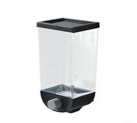 Distributeur de flocons d'avoine et bocal de rangement alimentaire, organiseur mural pour noix, haricots et autres agrafes de garde-manger (1 l, noir)