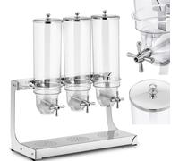 Distributeur de flocons de riz et de bonbons, transparent, triple, 10,5 l