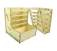 Distributeur de Foin en Bois Anti-Gaspillage et Multifonction | Râtelier À Foin Pour Lapins pour Écureuils Chinchillas Hamsters Hérissons Lapins Nains Petits Animaux de Compagnie Furets