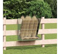 vidaXL Distributeur de foin 71 x 33 x 70 cm – Vert olive, crochets robustes, résistant à l'eau