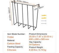 Distributeur de foin pour bétail VEVOR, capacité de 24 gallons, construction en acier au carbone, 1 pièce