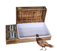 Distributeur de foin pour lapin - Million de foin en bois pour animaux avec récipient intégré, distributeur multifonction de support multifonction | Razz Bols Food Rabbit Hamster