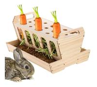 Distributeur de foin pour lapins - 32,5 x 24 x 16,5 cm - Mangeoire pour lapin - Chauffage à foin sans effort pour grands cochons d'Inde, nourriture et irrigation en bois