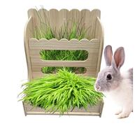 Distributeur de Foin pour Lapins - Distributeur de Fourrage pour Lapins - Distributeur Anti-Gaspillage en Bois Naturel pour Cage d'animal de Compagnie