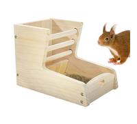 Distributeur de Foin pour Lapins - Râtelier à pour Chinchilla | Accessoire 2-en-1 Distributeur de Foin à Double Zone Séparée pour Lapin, Cochon d'Inde et Chinchilla en Bois