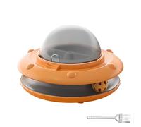 Distributeur de friandises interactif pour animaux de compagnie avec boule cloche et induction de mouvement, jouet puzzle rechargeable à alimentation lente pour chats et petits chiens, construction