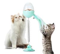 Distributeur de friandises pour chat - Jouet alimentaire fuyant avec plumes et lumière, balle d'alimentation lente, puzzle de friandises pour chat, jouets interactifs amusants pour la chasse