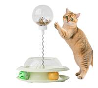 Distributeur de friandises pour chat - Jouet interactif - Jeu d'alimentation - Récipient de puzzle alimentaire avec teaser de printemps et balles - Entraînement d'enrichissement pour la stimulation
