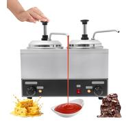Distributeur de fromage électrique, 700 W, 4 L, double chauffe-chocolat avec pompe, température réglable de 30 à 85 ℃, chauffe-sauce en acier inoxydable pour fromage Nacho, caramel chaud