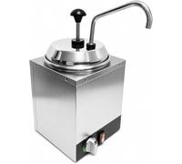 Distributeur de Fromage électrique de 3 litres avec Thermostat réglable, Chauffe-Sauce en Acier Inoxydable, Pompe à Pression Fudge au Chocolat et au Caramel.