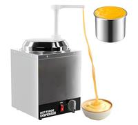 Distributeur de fromage en acier inoxydable avec pompe, chauffe-sauce au fudge chaud de 3 L avec température réglable de 30 à 85 ℃, distributeur de sauce commerciale pour les restaurants et la maison