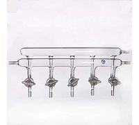 Distributeur de gaz sous vide à double collecteur en verre à haute teneur en borosilicate - Robinet d'arrêt en verre solide sans plomb for utilisation en laboratoire(Double row 5)