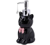 Distributeur de Gel Douche Bouteille de Bain en céramique Mignonne Forme Chat avec Pompe Rechargeable pour Décoration de Salle de Bain esthétique(Black Cat)