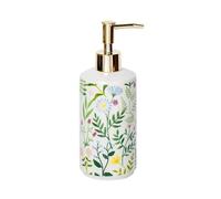 Distributeur de Gel Douche Bouteille Vide à Pression en Forme de Fleur, Lotion céramique dorée for Savon, Lavage du Corps, shampoing Décoration de Salle de Bain esthétique