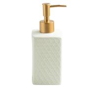 Distributeur de Gel Douche Distributeur de Savon en céramique 360Ml, Lotion Simple, Liquide Rechargeable for Salle Bain Décoration de Salle de Bain esthétique(White)