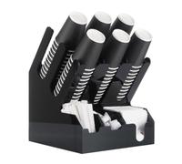 Distributeur de gobelets à café en Acrylique à 9 Compartiments, Porte-couvercles pour gobelets en Papier, Organisateur de gobelets jetables pour comptoir