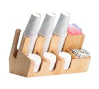 Distributeur de gobelets à café en Bois à 8 Compartiments, Range-couvercles pour gobelets en Papier, Organisateur de gobelets jetables pour comptoir