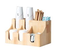 Distributeur de gobelets à café et Porte-couvercles en Bois, Porte-gobelets jetables et Porte-couvercles(37 * 23 * 22.1cm)