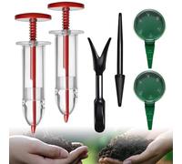 Distributeur de Graines Set, 6 Pièces Semoir à Graines Manuel, Mini Semoir Semences de Jardin, Outil de Semoirs de Semis, Semeur de Graines Portatif, pour Fleurs, Légumes et Utres Plantes (A)