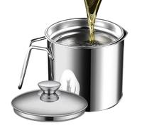 Distributeur de graisse avec passoire - Distributeur d'huile en acier inoxydable, support d'huile de qualité alimentaire avec filtre à mailles fines | Pour le stockage de la soupe aux olives, la