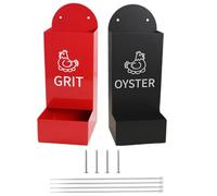 Distributeur De Gravier pour Poulets | Porte-Gravier pour Poules en 2 Pièces,Recipient Robuste Semi Ferme Anti Renversement Accessoire pour Poules Et Volaille Resistance Aux Intemperies