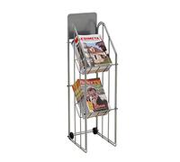 Distributeur de Journaux et Magazines Grande Capacité, 2 Bac, Gris Béton