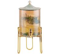 Distributeur de jus avec couvercle anti-poussière et robinet anti-fuite - 3,5 l - Pour fêtes, mariages, réunions de famille et anniversaires