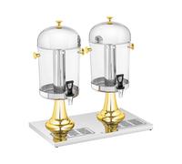 Royal Catering Distributeur De Jus De Fruit Fruits Boisson Froide Fontaine À Cocktail Punch RCSD-2G (Volume 2 x 8 l, Récipients Ø 22 cm, Dispositif De Refroidissement Intégré, Plastique & Inox)