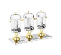Royal Catering Distributeur De Jus De Fruit Fruits Boisson Froide Fontaine À Cocktail Punch RCSD-3G (Volume 3 x 8 l, Récipients Ø 22 cm, Dispositif De Refroidissement Intégré, Plastique & Inox)