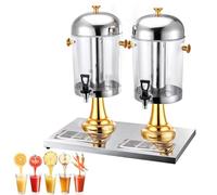 Distributeur de jus avec robinet et compartiment à glace - Distributeur d'eau et cocktail en acier inoxydable pour boissons fraîches