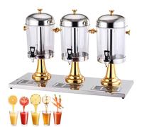 Distributeur de jus avec robinet et compartiment à glace - Distributeur d'eau et cocktail en acier inoxydable pour boissons fraîches