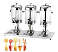 Distributeur de jus avec robinet et compartiment à glace - Distributeur d'eau et cocktail en acier inoxydable pour boissons fraîches