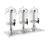 Distributeur de jus en acier inoxydable 3 x 8 L Transparent et acier inoxydable G