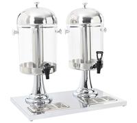 Distributeur de Jus Boissons pour Cuisine en Acier Inoxydable 2 x 8 L vidaXL