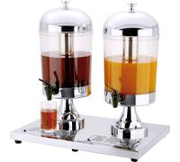 Distributeur de jus double 8 l chacun, avec égouttoir et tôle perforée, 54 x 36 x 56 cm