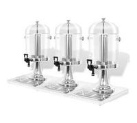 Distributeur de jus en acier inoxydable 3 x 8 L Transparent et acier inoxydable G