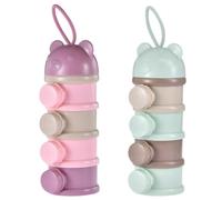 Distributeur De Lait Maternisé,boite Doseuse Lait Poudre, Doseur De Lait Bebe, 4 Compartiments Boîte À Lait En Poudre Pour 2pcs